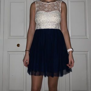 White and Blue formal dress